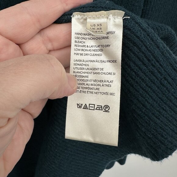FREE PEOPLE turtleneck sweater oversized slouchy tunic dark green ribbed XS - Picture 11 of 11